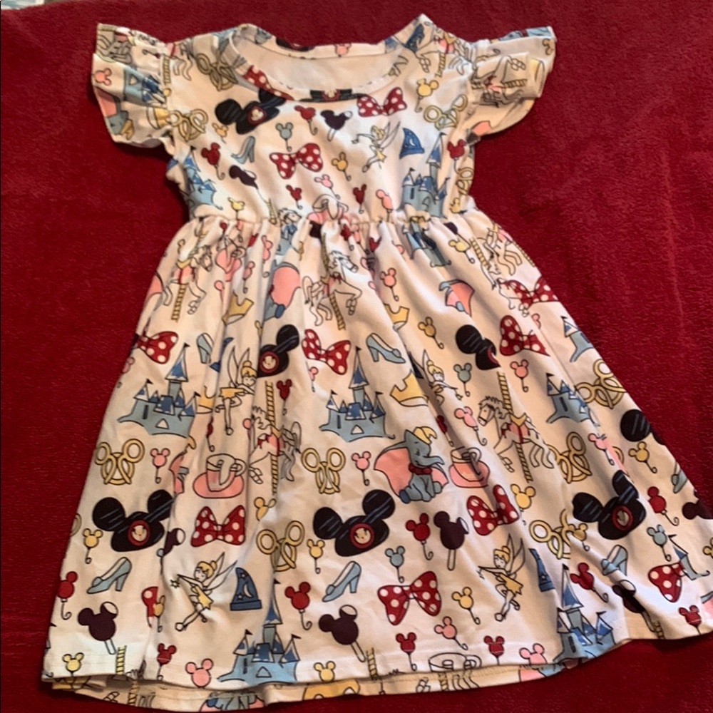 Disney Themed Kids Dress - Multicolor